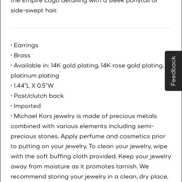 Michael Kors Tiger's Eye Empire Earrings - Picture 4 of 8